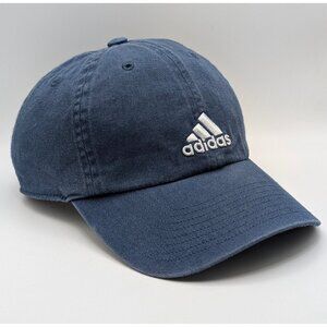 Adidas Three Stripe AeroReady Blue Baseball Hat Adjustable Strap Back Running